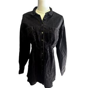 Hyfve Black Acid Washed Tunic Size Large